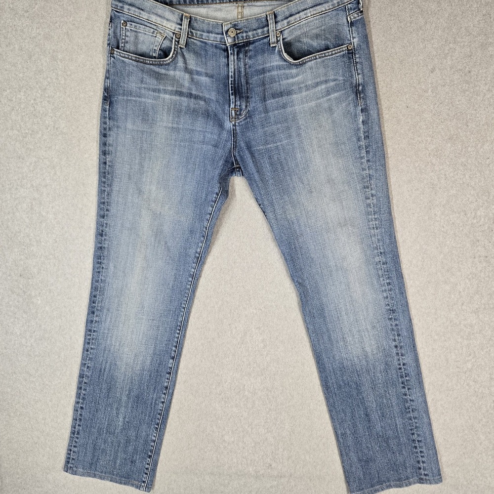 For All Mankind Men Jeans 38 Light Blue Denim Straight Medium Wash 32" Inseam